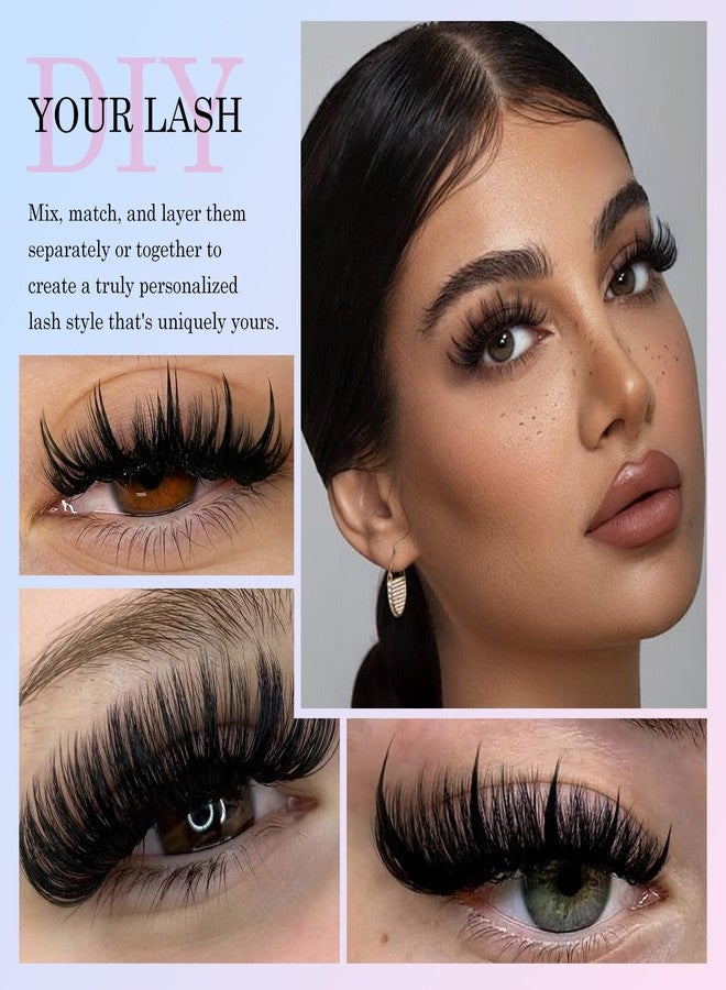 FREEORR 262Pcs Lash Cluster Kit, 100D Mix Length Thick Volume Eyelash Cluster, 12-20mm Spiky Lashes Extension, Wispy Fluffy Spikes Individual Lashes Extension Kit with Lash Bond and Seal, Tweezers - Image 5